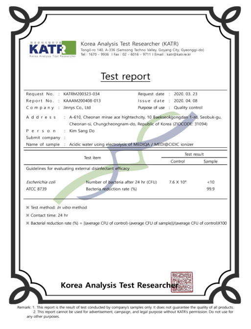 Test-Report certificate